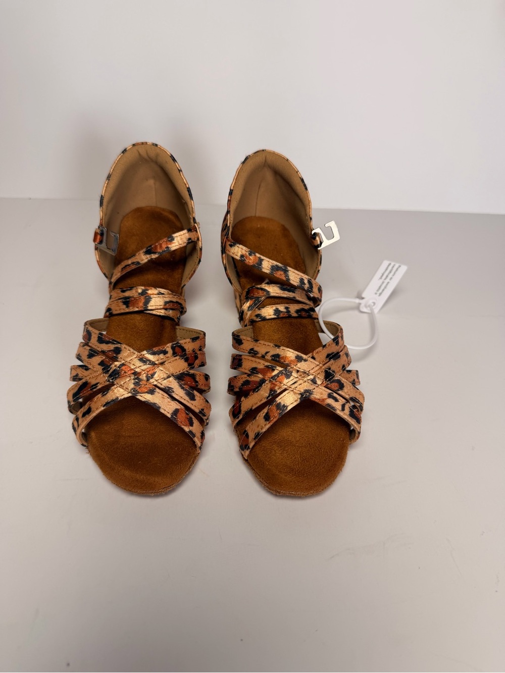 Girls' Leopard Print Strappy Sandals - Brown